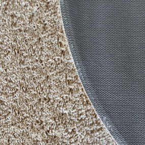 DY Béžový okrúhly shaggy koberec Camel Rozmer: 80 cm