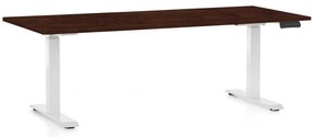 Výškovo nastaviteľný stôl OfficeTech C, 180 x 80 cm, biela podnož, wenge