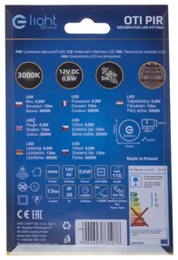 Schodiskové LED svietidlo Oti, 1x LED 0,6w, 3000k, s, pohybový senzor