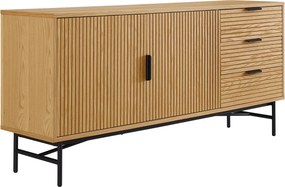 XXXLutz ŠIROKÁ KOMODA, dub, čierna, farba duba, 160/75/40 cm Livetastic - Online Only drobný nábytok - 001769001301