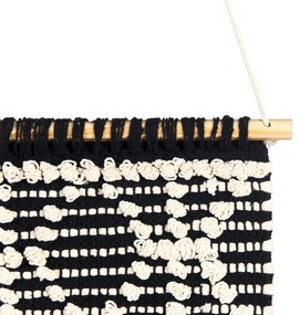 Bavlnená dekorácia so strapcami béžová a čierna LARKANA Beliani