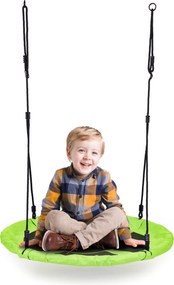 Detská hojdačka bocianie hniezdo 100 cm zelená - záhradná, nosnosť 150 kg ECOTOYS