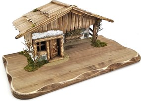 AMADEA Drevený betlehem šedohnedý BEZ FIGURÍK 45 cm