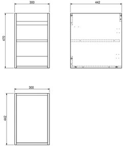 Mexen Box-A, závesná skrinka 30 cm, orech, 91AX1-0300-470-1-86