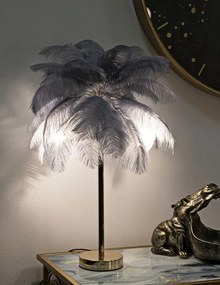Stolná lampa Palm 55 cm sivá