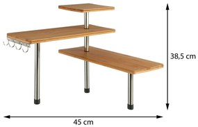Rohová police na kuchyňské příslušenství MONTEGO bambus/kov