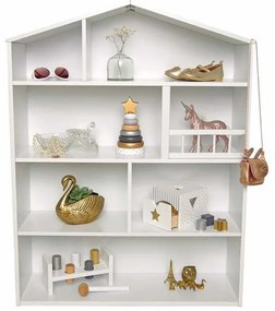 Polička domeček pro panenky bílá