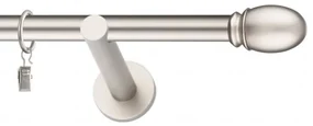 Dekorstudio Chrómová matná jednoradová garniža OVAL 19mm Dĺžka: 120cm, Typ uchytenia: Držiak modern, Typ príslušenstva: Krúžky tiché so štipcami