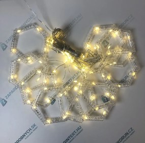 Vianočné svetielka - LED šesťhranné krúžky - 10 kusov - teplá bílá