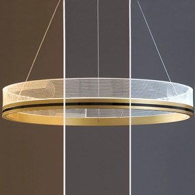 Toolight Toolight, LED závesné svietidlo 60cm APP1190-CP, zlatá, OSW-40020