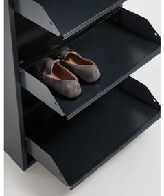 ODE 3 botník - kovová skrinka na topánky Čierna