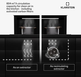 Klarstein Royal Flush Eco 75 digestor 75 cm 650 m³/h EEK A++ vrátane filtrov s aktívnym uhlím