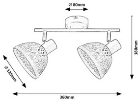 Rabalux 3134 - Bodové svietidlo RATTAN 2xE14/15W/230V ratan