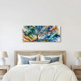Obraz – Farebný energetický strom (120x50 cm)