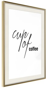 Artgeist Plagát - Cup of Coffee [Poster] Veľkosť: 20x30, Verzia: Zlatý rám s passe-partout