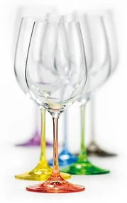 Crystalex Poháre na víno VIOLA Rainbow 350 ml, 6 ks