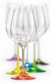 Crystalex Poháre na víno VIOLA Rainbow 350 ml, 6 ks