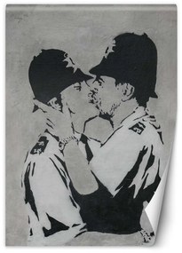 Gario Fototapeta Bozkávanie policajtov, Banksy nástenná maľba Materiál: Vliesová, Rozmery: 200 x 280 cm