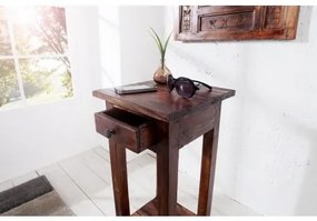 Vysoký bočný stolík Hemingway 75 cm s úložným priestorom mahagón starožitná hnedá