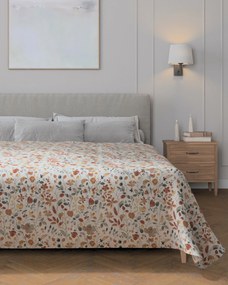 Prehoz na posteľ 220x260 cm farba produktu oranžová látka zapletaná, vzorované