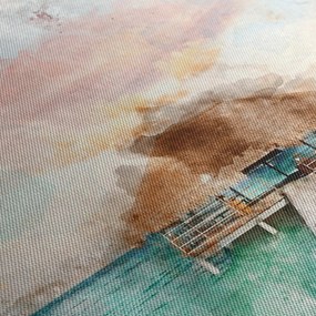 Obraz - Maledivy, drevené mólo (90x60 cm)