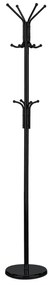 Věšák stojanový, výška 182 cm, kovová konstrukce, černý matný lak, nosnost 10 kg