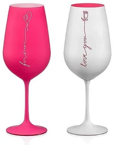 Crystalex Pohár Love Red and White 550 ml, 2 ks