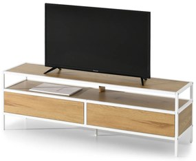 TV stolík/skrinka Soren Rtv (dub + biela). Akcia -18%. Vlastná spoľahlivá doprava až k Vám domov. 1111728