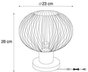 Moderná drôtená stolná lampa béžová 23 cm - Gila
