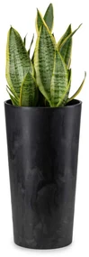 PLASTOVÝ KVETINÁČ URBANIKA 46X25 CM IMITÁCIA BETÓNU ČIERNA