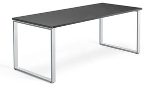 Kancelársky pracovný stôl QBUS, O-rám, 1800x800 mm, čierna/strieborná