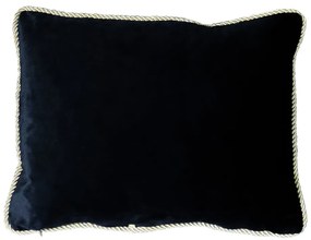 Čierny zamatový vankúš so zlatým zapletenej lemom - 45 * 35cm