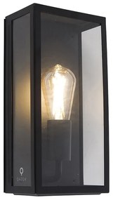 Priemyselná vonkajšia nástenná lampa čierna IP44 so sklom - Rotterdam