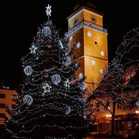 Vianočná led svetelná reťaz vonkajšia - programátor - 500led - 25m studená biela