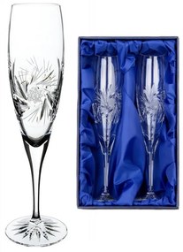 Onte Crystal Bohemia Crystal ručne brúsené poháre na šampanské Větrník 200 ml 2KS