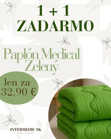 INTERMEDIC SK Paplón Medical zelený 140x200 cm – 1+1 zadarmo, mikrovlákno a duté vlákno