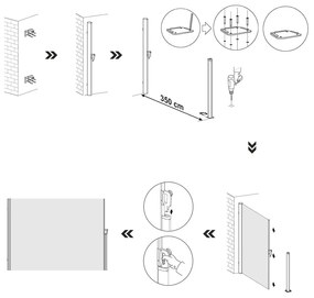 Boční markýza 160x350 cm kouřově šedá
