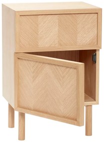 Nočný stolík z dubového dreva v prírodnej farbe Herringbone – Hübsch