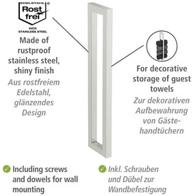 Nástenný držiak na uteráky z nerezovej ocele Reitani – Wenko