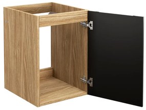 Závěsná skříňka Luxor Black Trust s deskou a umyvadlem 120 cm černá/dub olejovaný