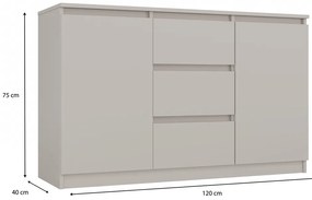 Komoda Malwa 2D3S 120 cm kašmírová
