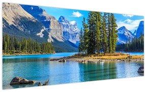 Obraz - Horská krajina s riekou (120x50 cm)