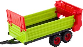 LEAN Toys Traktor s prívesom – zotrvačníkový pohon, otvárateľná kapota a dvere, zelený