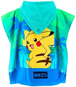 Detské plážové pončo - osuška s kapucňou Pokémon Pikachu