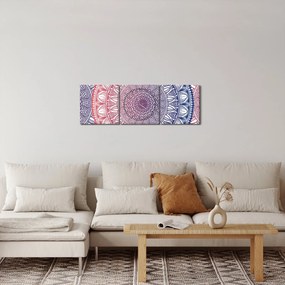 Obraz z mandál (s hodinami) (90x30 cm)