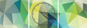 Obraz geometrické abstrakcie (s hodinami) (90x30 cm)
