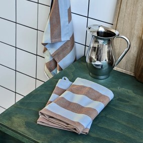 House Doctor Bavlnená utierka Light Blue / Brown – set 3 ks