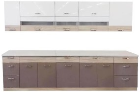 Kuchynská linka Premio 330 dub sonoma/biela/son/lesklá ca