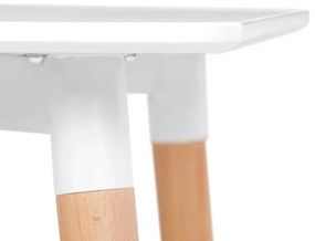 Jedálenský set 1+4, biely stôl BERGEN 120x80cm a biela plastová stolička KATO