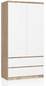 Šatníková skriňa Star 90 cm dub sonoma/biela